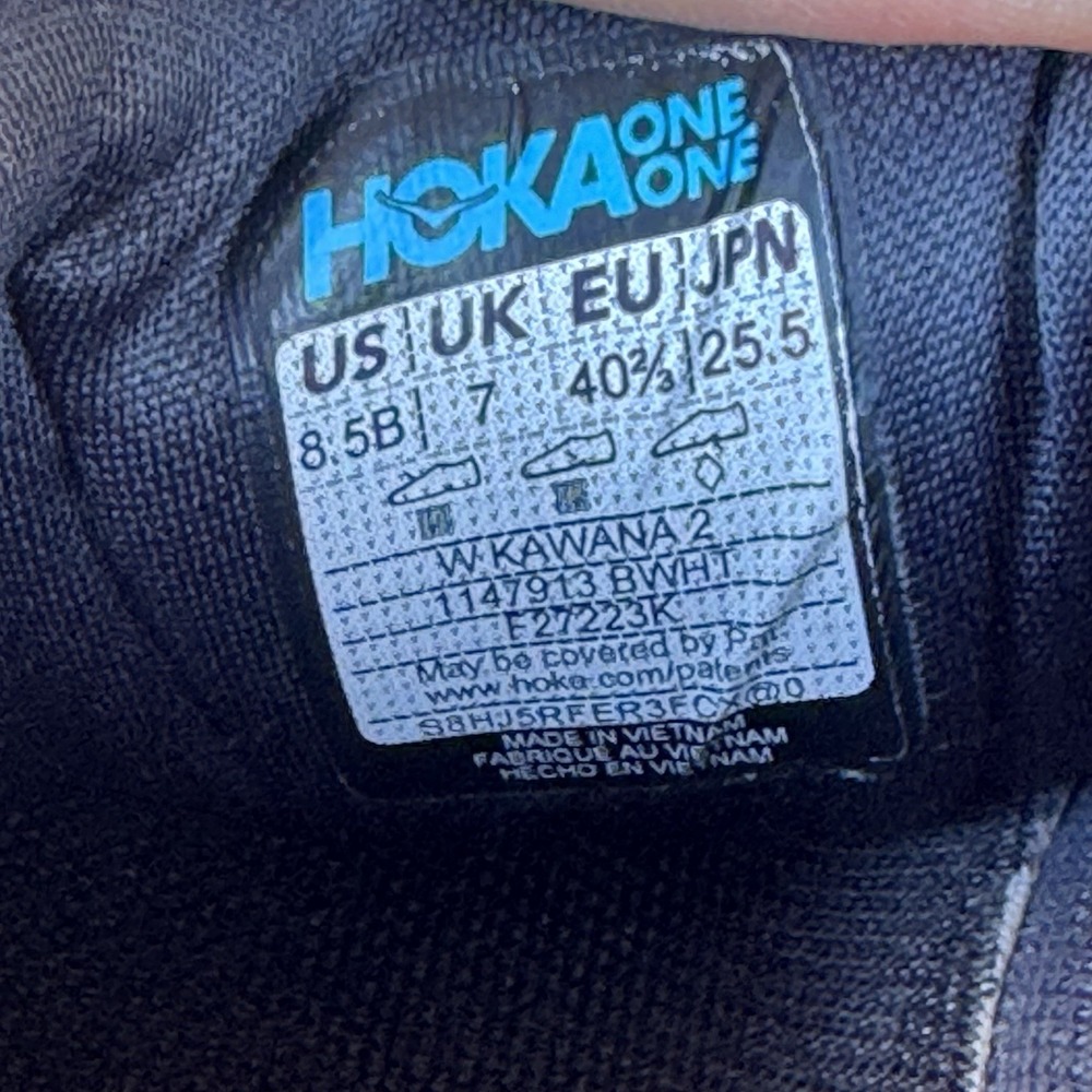 Size 8.5 - Hoka One One Kawana 2 1147913 BWHT Black Running Shoes Women's - Picture 11 of 12